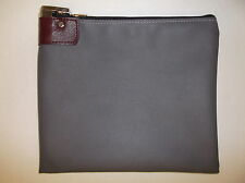 1 Gray Vinyl Locking Bank Deposit Bag with Deluxe Pop Up Lock and 2 Keys  picture