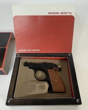 Vintage Beretta Pistol Butane Gas Lighter Made In Japan Miniature Boxed Unused picture