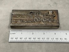 VINTAGE H WINOGRAD 999 SILVER REPOUSSE GENERAL STEAM LOCOMOTIVE PAPERWEIGHT picture
