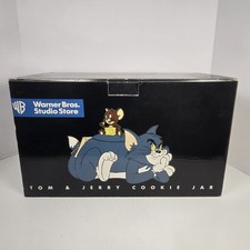 Vintage 1997 Warner Bros Tom and Jerry Ceramic Cookie Jar Original Box picture