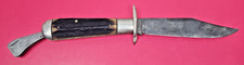 1914-1935 MARBLES GLADSTONE MICH POCKET KNIFE SAFETY HUNTING FOLDER 3 PIN STAG picture