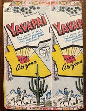 1940s Illustrated Pictorial Map Brochure PRESCOTT Yavapai County Arizona picture
