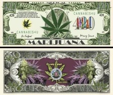 40 Pack Marijuana THC $420 Dollar Bills Cannabis Weed Leaf Funny Money Banknote picture