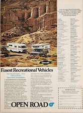 1973 Print Ad Chevrolet Recreational Vehicles Motorhome & Pickup with Camper picture