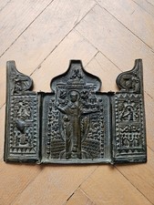 RRR RARE Antique Russian Icon Early 19c. St.Nicholas of MOZHAISK Selected Feasts picture