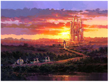 Disney Fine Art Limited Edition Canvas Castle At Sunset-Cinderella picture