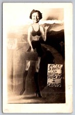 Vintage Hot Springs Arkansas RPPC Novelty Head-in-Hole Woman Myrtle Melich picture