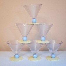 Memphis Style Plastic Parfait Glasses | Vintage Set of 6 picture