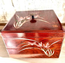 VTG Japanese Aizu Lacquerware Box, Wood Grain (Kijiro-Nuri) Artist-Okuno Meiho picture