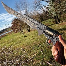 Steampunk Revolver Sword Handmade Fantasy Sword Replica Stainless Steel Cosplay picture