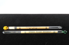 2 Vintage Advertising Glass Swizzle Sticks NY Bars Eddie Brady & Valley Lunch picture