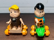 1986 Hanna Barbera The Flintstones Kids Fred & Barney Vinyl Figure & cars picture