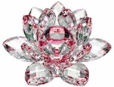 130mm/5'' Home Wedding Decor Glass Crystal Lotus Flower Feng Shui Paperweight picture