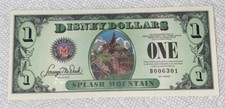 2014-D Block. $1 Disney Dollar. Disney World. Splash Mt. CU. From Original Pack. picture
