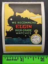 Vintage Railroad Elgin Watches Wristwatch Poster Stamp picture