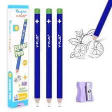 Pen Style Eraser Eraser Pen, 3 Pcs Eraser Pen with Sharpener, Sharpenable Era... picture