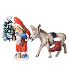 Marolin 2.00In Miniature Santa With Donkey, , Vintage German 663 picture