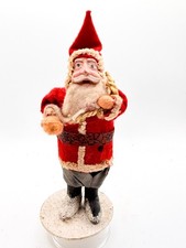 Antique 1930s Japan Santa Claus Clay Face Felt Belsnickle Christmas Figure 6