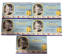 Wampole's Bon-Sol Advertising Cards Lot 5 Vintage 1930s Art Deco CA picture