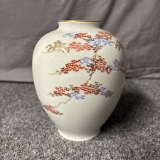 Vintage Fukagawa Hand Painted Porcelain Vase Maple 6” Late Meiji Arita Japan picture