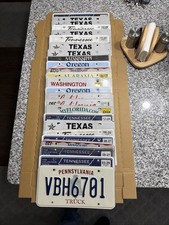 25 Used USA License Plates Lot Random States Mixed Designs  Craft Decor picture