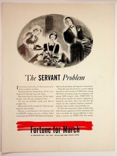 Vintage Fortune Magazine Ad The Servant Problem Domestic Maid Chicago Ephemera picture