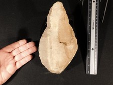 HUGE One Million Year Old Early Stone Age ACHEULEAN Hand Axe Morocco 1222gr picture
