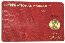 Omega Authentic Genuine International Warranty Certificate For Omega Watches picture
