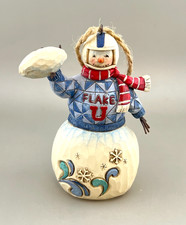 2010 Jim Shore Flake U Snowman Football Ornament Christmas Tree 4019067 Snow EUC picture