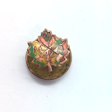 Antique MWA Modern Woodsman Of America Pin Maple Leaf Screw Back Lapel picture