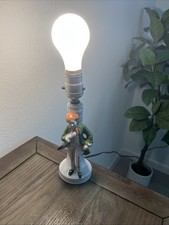 Vintage Hand Painted Japan Figural Porcelain Lamp Gentleman Leviton Socket 10” picture