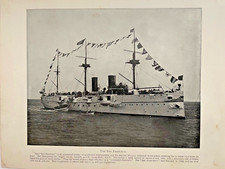1898 Vintage Illustration Unarmored Cruiser San Francisco Spanish War picture