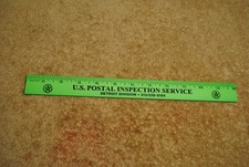 Vintage 12” Wood Ruler U.S. Postal Inspection Service Detroit Division Promo picture