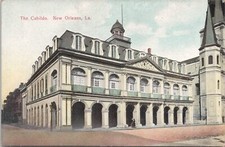 Lithograph ** New Orleans LA Street Scene at The Cabildo early 1900s picture