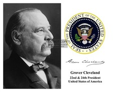 PRESIDENT GROVER CLEVELAND PRESIDENTIAL SEAL AUTOGRAPHED 8X10 PHOTOGRAPH picture