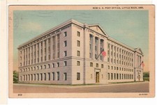 Vintage 1941 Linen Postcard Little Rock AR US Post Office Posted-VP1 picture