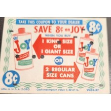 Vintage Joy Dish Soap Coupon  Save 8¢ On King Size Or 2 Reg  Procter & Gamble picture