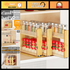 SpaceAid Bamboo Pull Out Spice Rack Organizer for Cabinet, Heavy Duty Slide Out picture