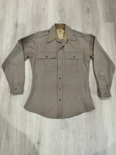 Vintage Command US Officers Regulation 100% Wool Military Field Shirt Khaki picture