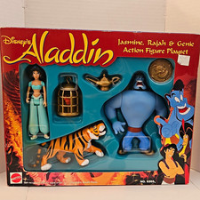 Mattel Disney Aladdin Jasmine Rajah & Genie Action Figure Playset 1993 picture
