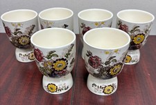 Lot of 6 vintage 1920s Mason's England Ironstone multi floral double egg cups picture