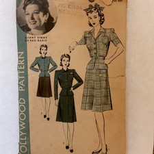 Vintage 1943 Ginny Simms Wartime Fashion Hollywood Pattern picture