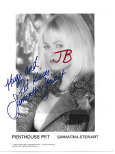 Wonderful,Sexy Signed Autographed B&W Photo,Print Penthouse Pet Samantha Stewart picture