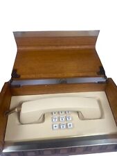 Western Electric Touch Tone Teak Wood Box Executive Desk Phone Works 100% Vtg picture