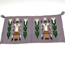 Vintage Handmade Navajo Yébîchai Ye Bi Chai Rug / Wall Hanging 22x10.5 Figures picture