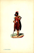 Italy Shepherd Traditional Costume Postcard Grand Hotel De Russie picture