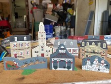 Cats Meow Village Colonial Virginia 1990 Christmas Series 4 pc Set Artist Signed picture