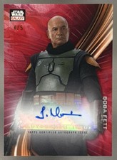 2025 Topps Chrome Star Wars Galaxy Temuera Morrison Boba Fett Red Auto 4/5 picture