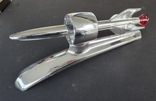 VINTAGE 1949-1951 SHOEBOX FORD HOOD ORNAMENT RINGED ROCKET SPACE AGE ACCESSORY picture
