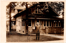 Uncle Frank Parker Standing at House Gate Unknown Location 1910s RPPC Photo picture